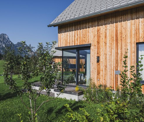 Schmiedgut waldundwiese ferienhaus terrasse im obstgarten – Wald & Wiese, Schmiedgut Bad Aussee