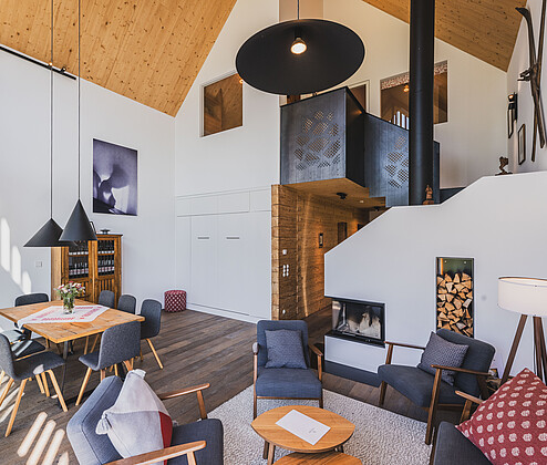 Schmiedgut zirbenwipfel design ferienhaus grosser offener wohnraum – Zirbenwipfel, Schmiedgut Bad Aussee