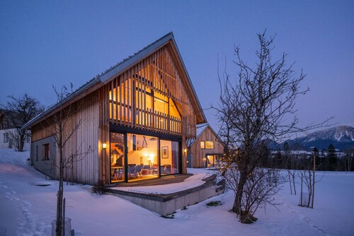 Schmiedgut design chalet zirbenwipfel winterabendstimmung – Winterimpressionen, Schmiedgut Bad Aussee