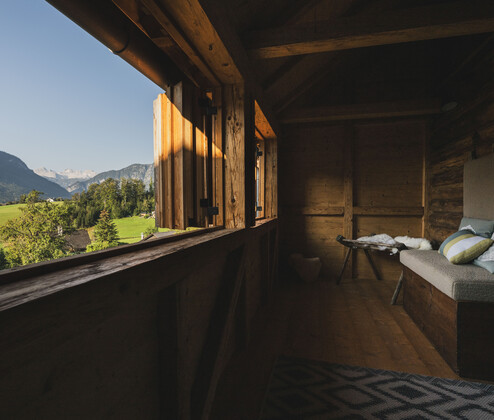 Schmiedgut narzissenbett loft chalet offene aussicht garten landschaft dachstein sommersonne – Narzissenbett, Schmiedgut Bad Aussee